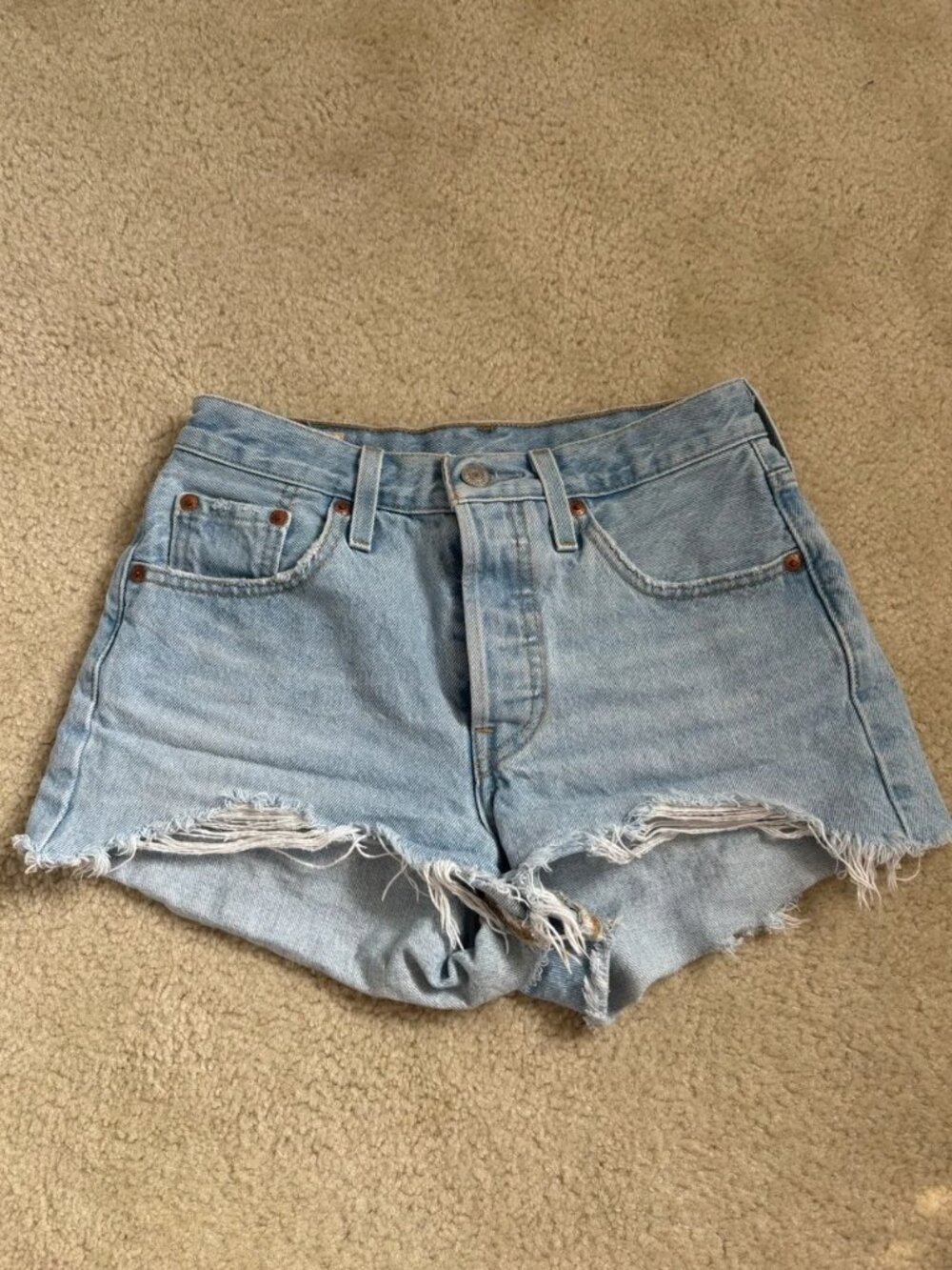 Levi's 501 Distressed Denim Shorts